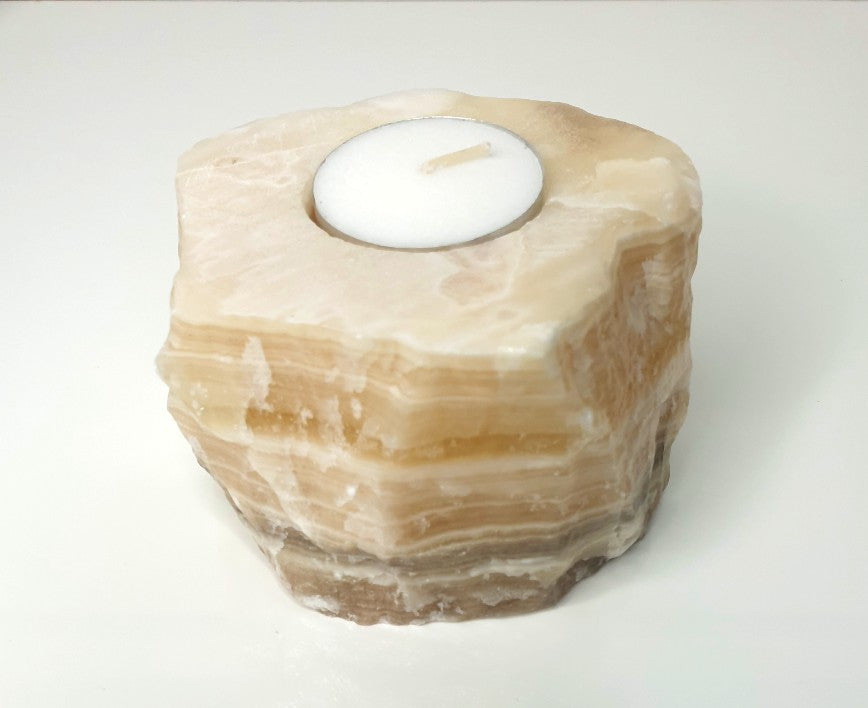 Zebra Calcite Candle Holder