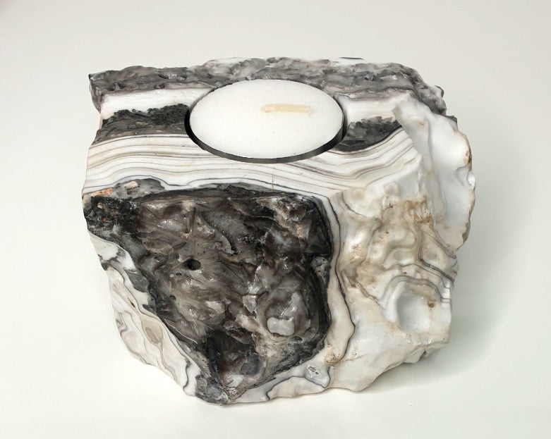 Zebra Calcite Candle Holder