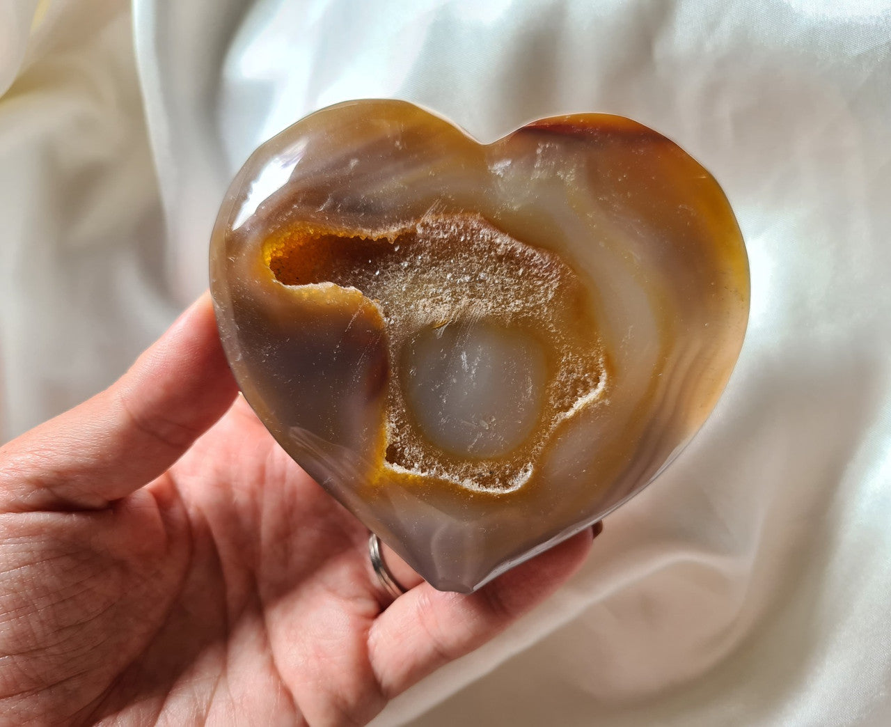 Agate Druzy Heart 18