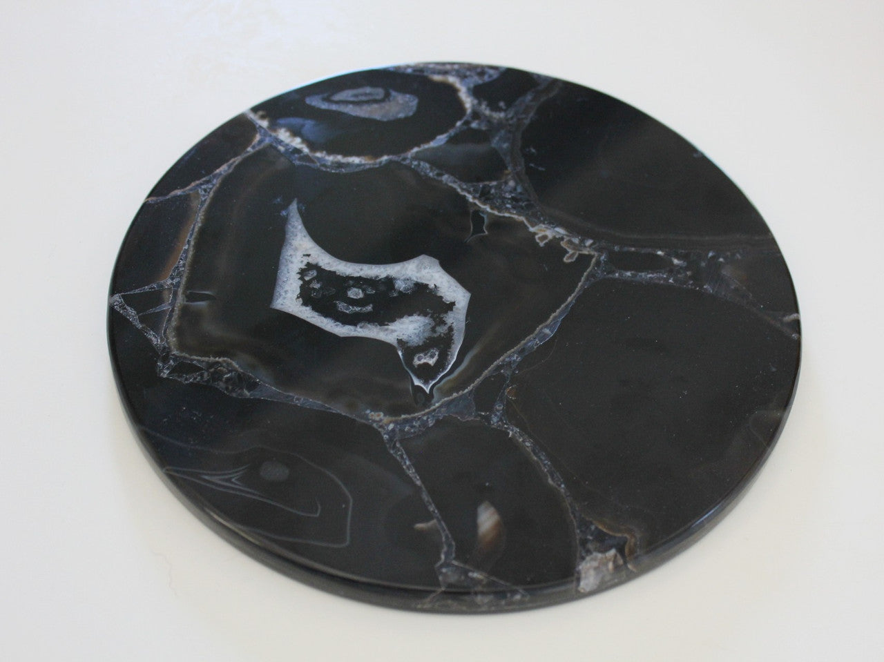 Black Agate Round Tray