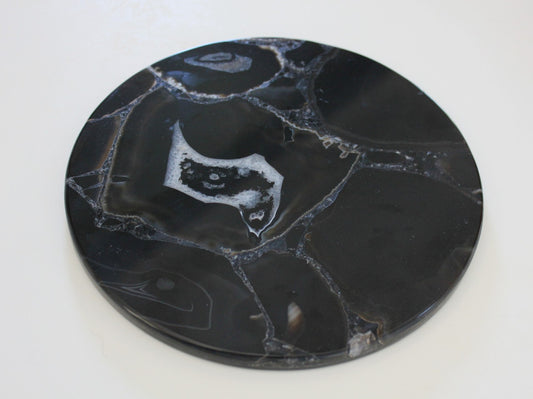 Black Agate Round Tray