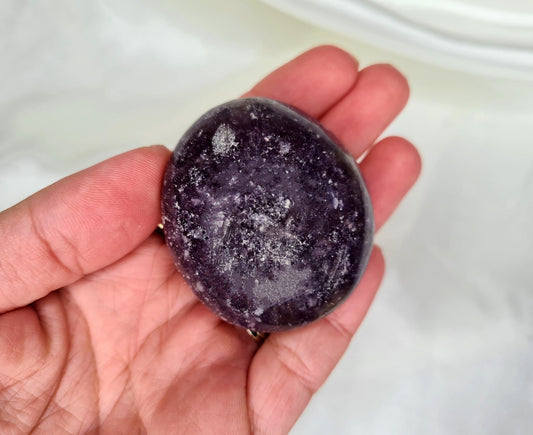 Lepidolite Palm Stone 04