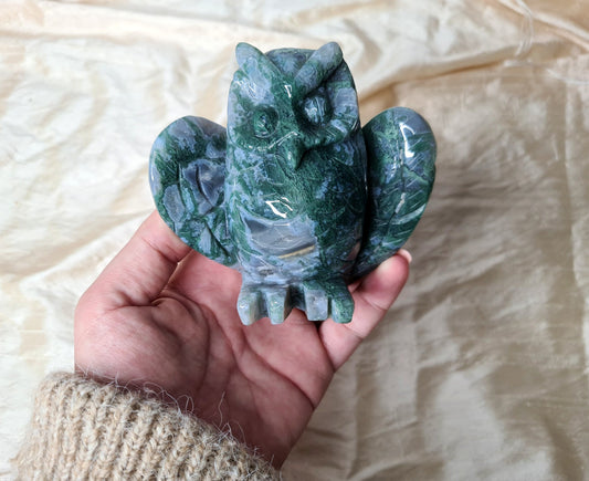 Moss Agate Owl 02