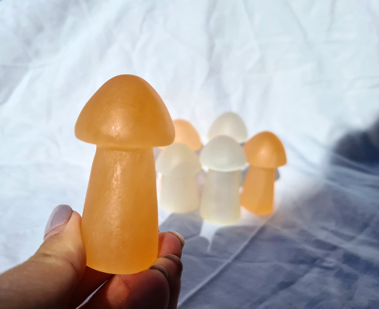 Selenite Mushroom Carving