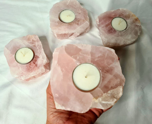 Rose Quartz Candle Holder