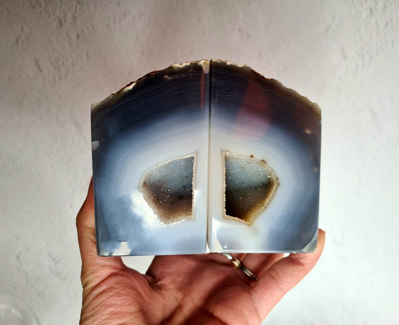 Natural Druzy Agate Bookends 02