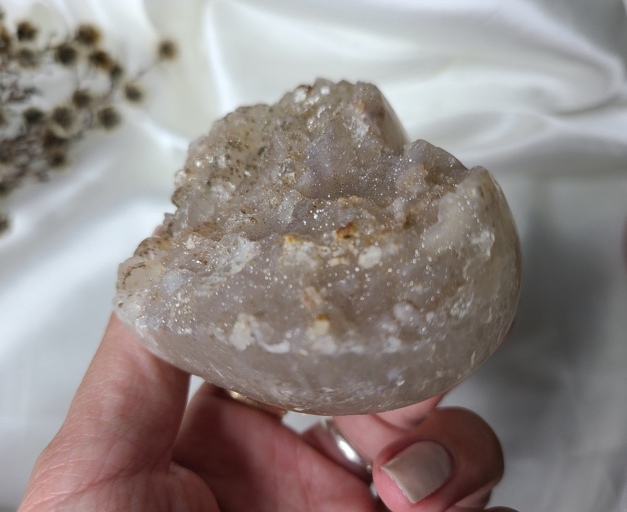 Agate Sugar Druzy Heart