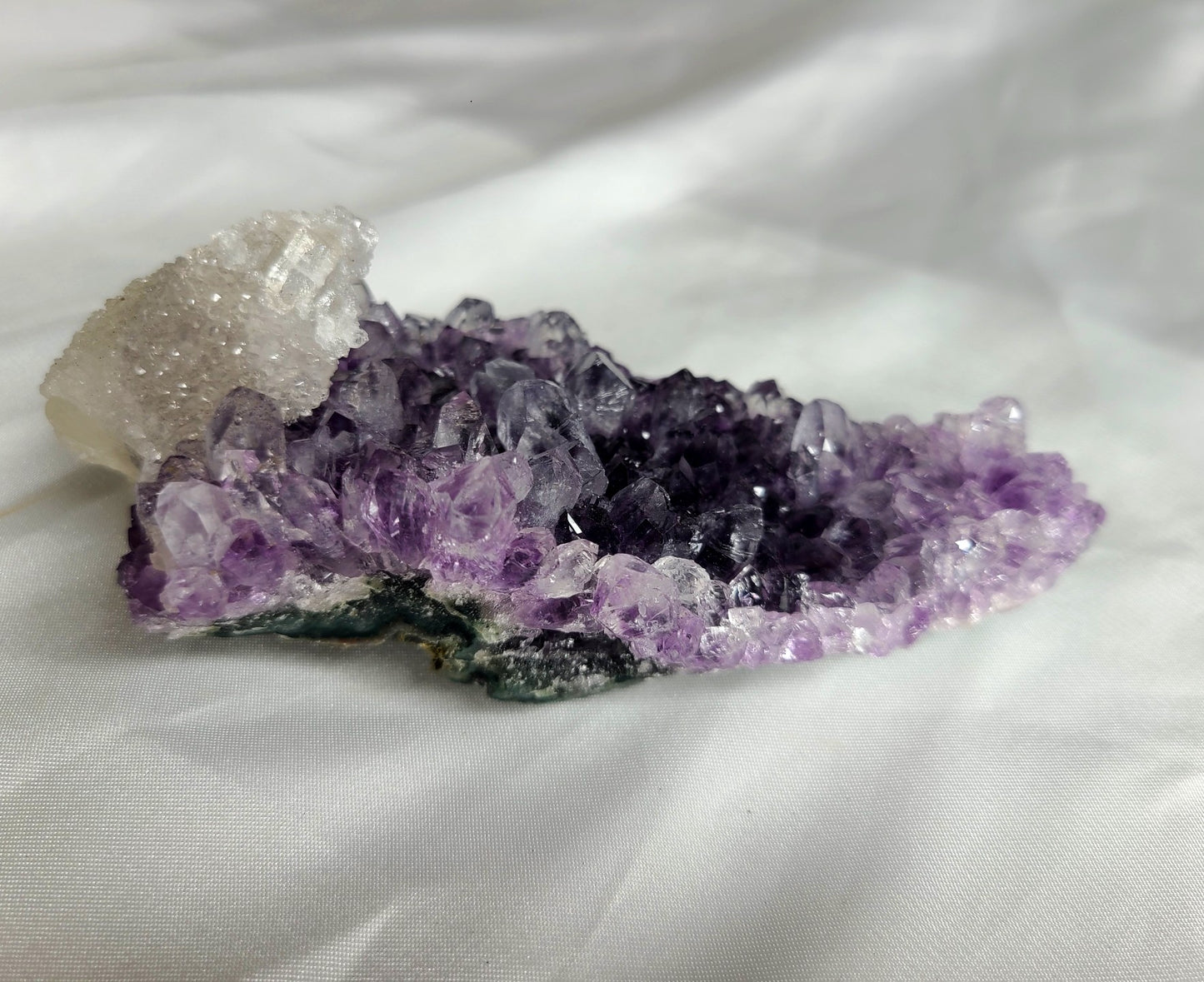 Amethyst and Sugar Calcite Cluster