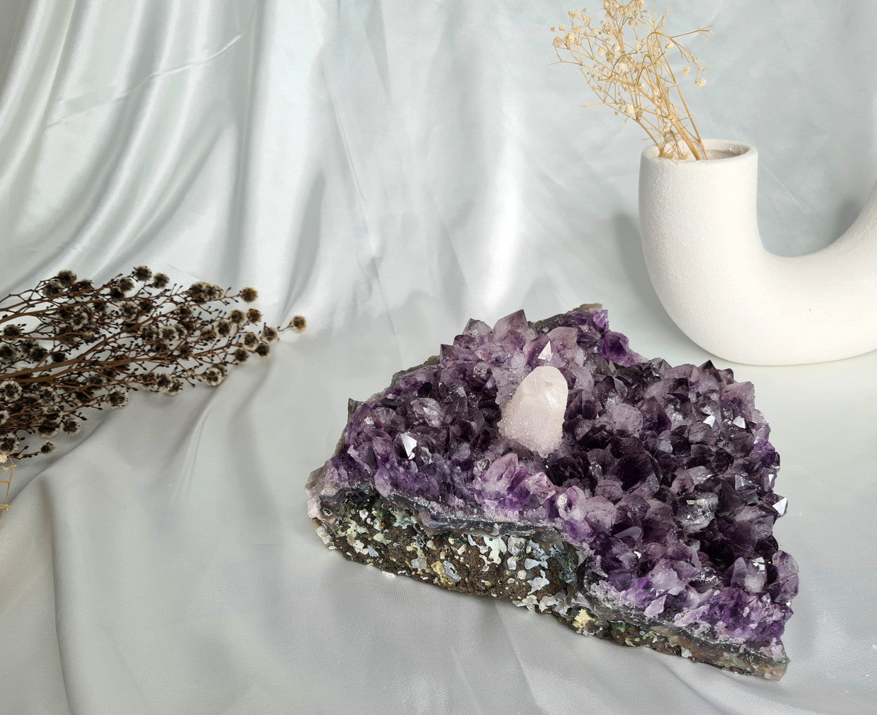 Amethyst and Calcite Cluster Specimen - Collectors Piece