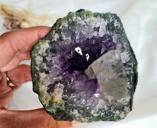 Amethyst and Calcite Cluster 01