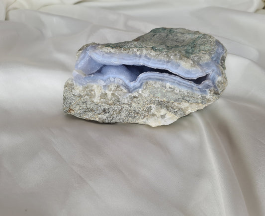 Natural Blue Lace Agate Geode Specimen 01