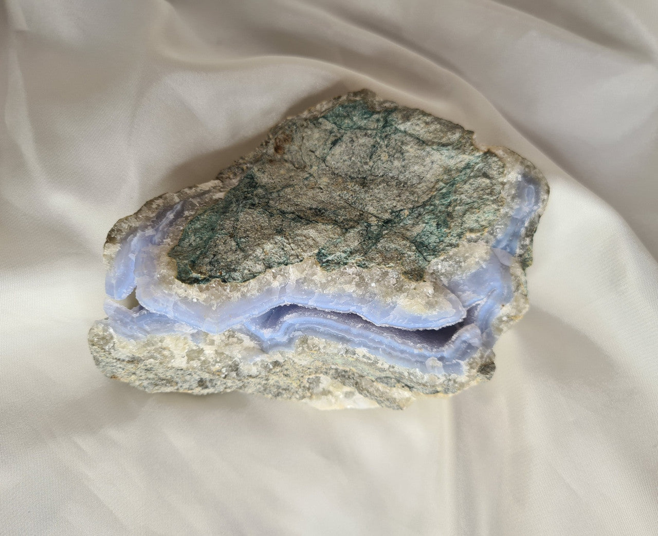 Natural Blue Lace Agate Geode Specimen 01