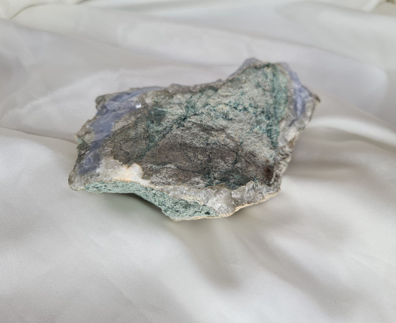 Natural Blue Lace Agate Geode Specimen 01