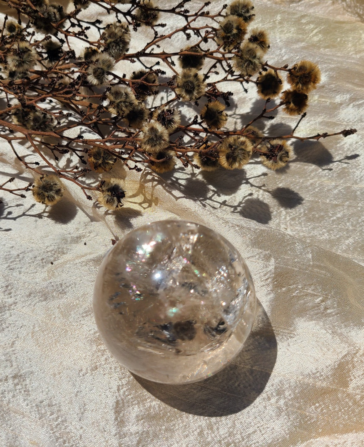 Clear Quartz Sphere with Rainbows 01 - Extra Quality