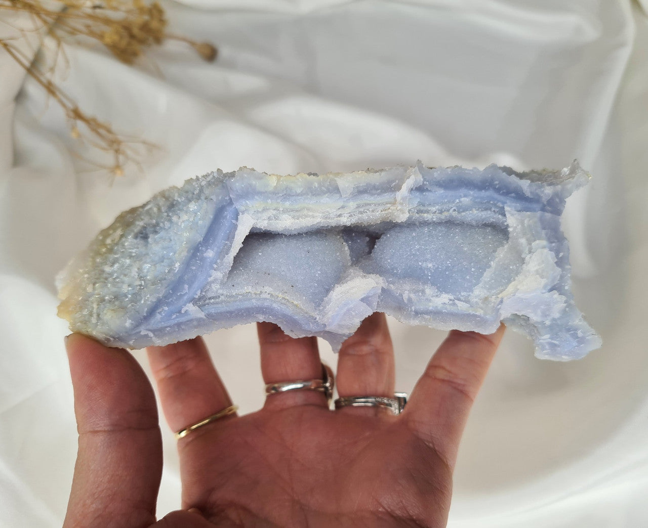 Natural Blue Lace Agate Geode Specimen 05