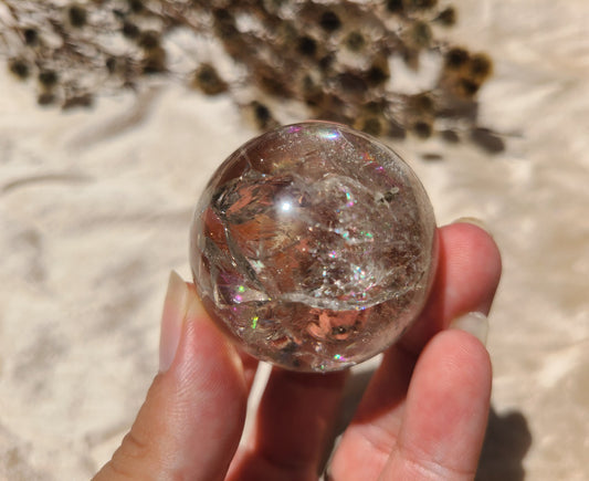 Clear Quartz Sphere with Rainbows 04 - Extra Quality