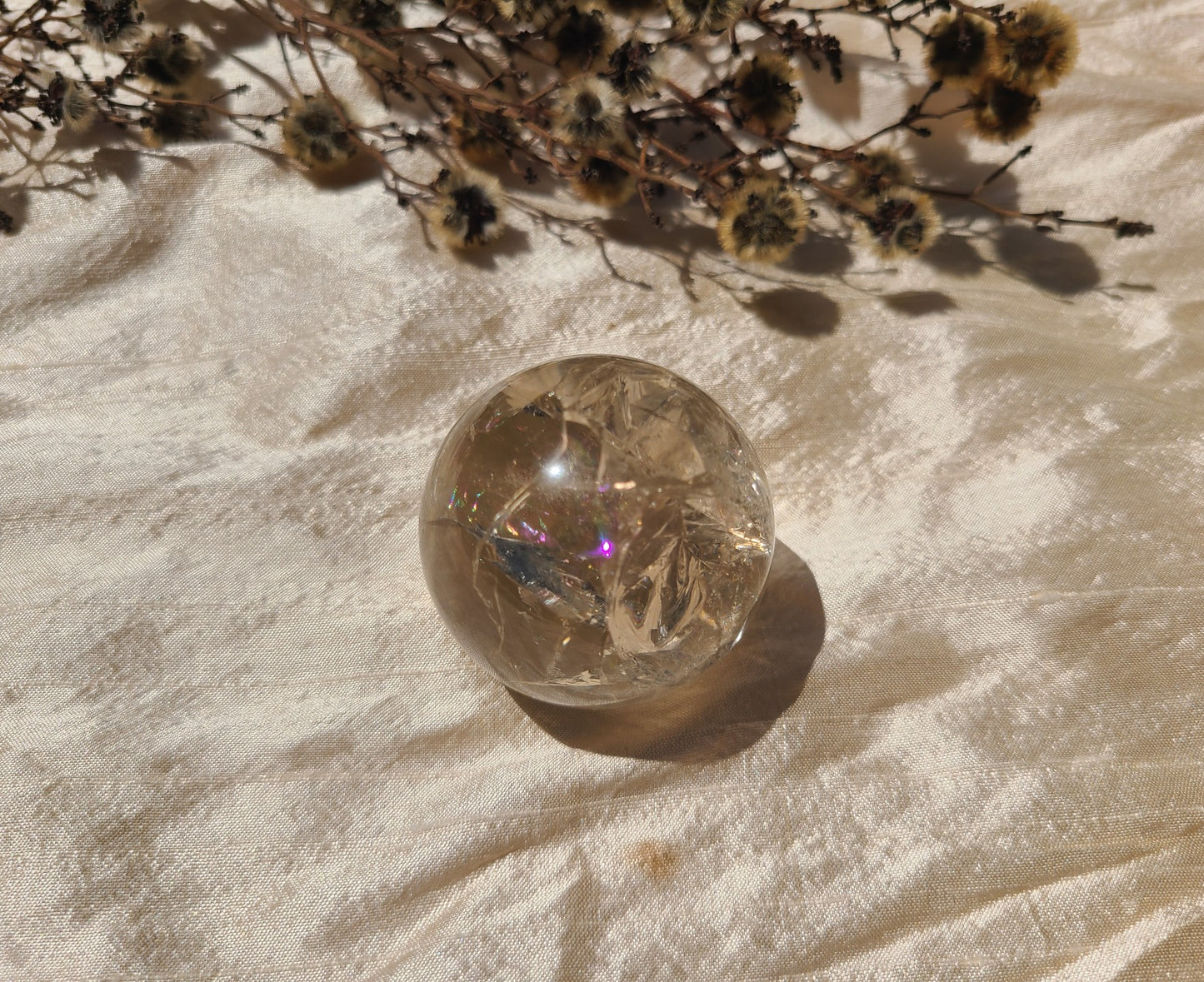 Clear Quartz Sphere with Rainbows 04 - Extra Quality