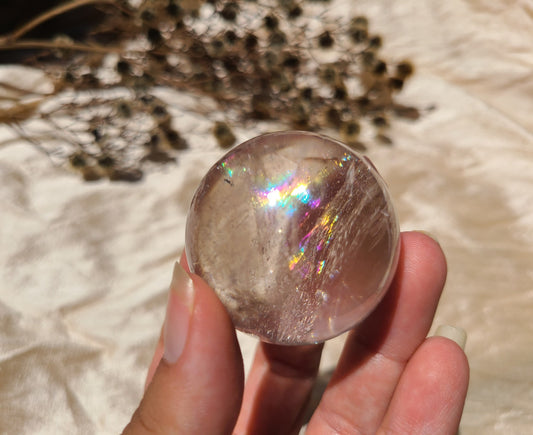 Clear Quartz Sphere with Rainbows 05 - Extra Quality