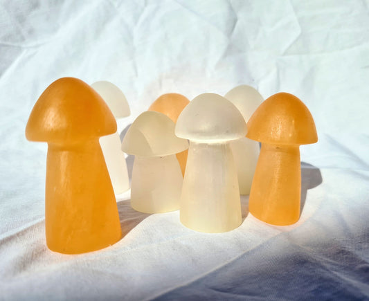 Selenite Mushroom Carving