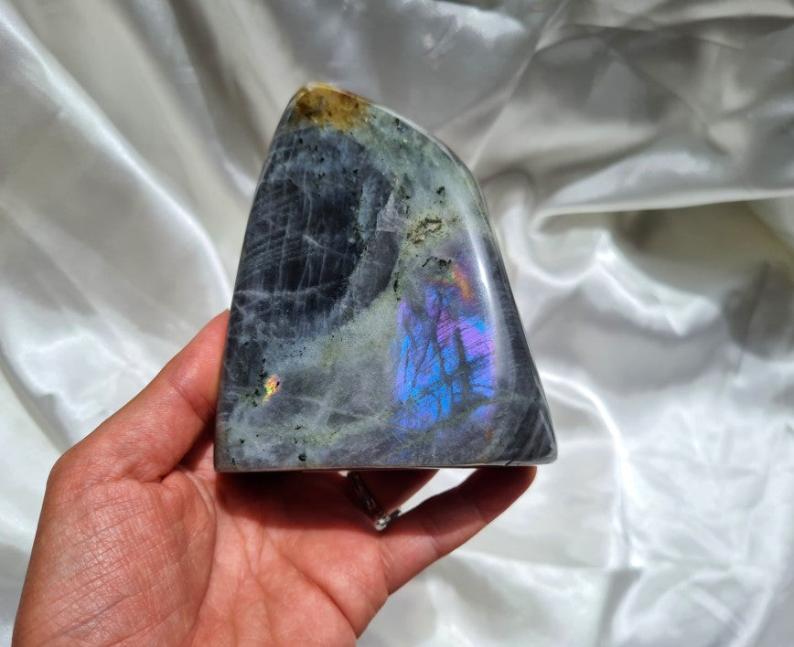 Rare Purple Flashy Labradorite standing Free Form 03