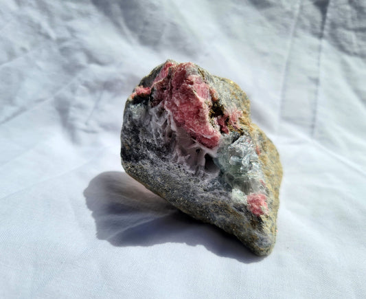 Rare Rhodochrosite, Fluorite , & Pyrite Specimen 02