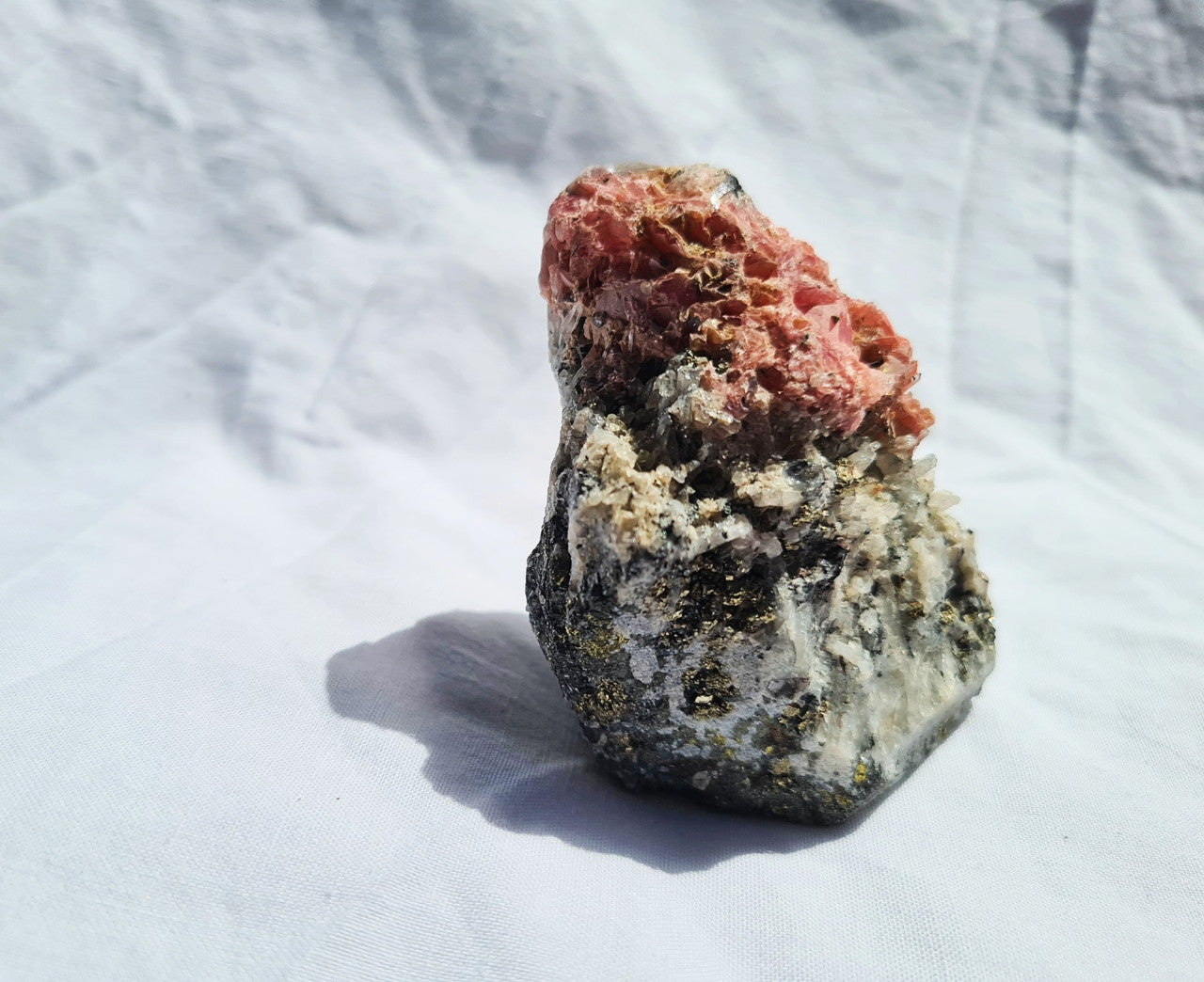 Rare Rhodochrosite, Fluorite , & Pyrite Specimen 03