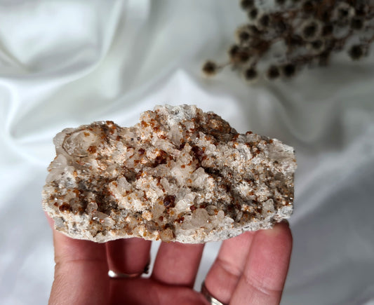 Rare Spessartine Garnet With Smoky Quartz Cluster 04