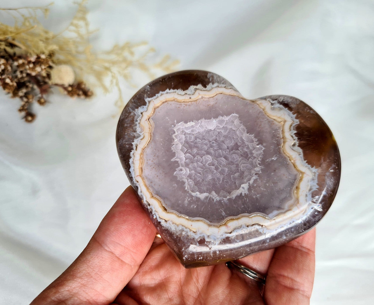 Agate Sugar Druzy Heart 02