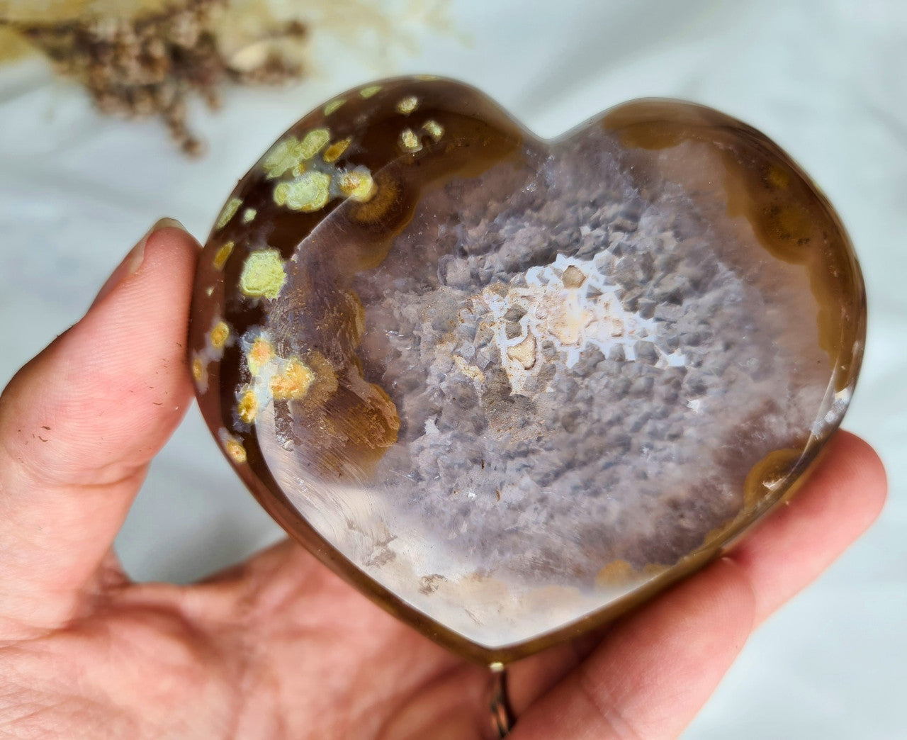 Agate Sugar Druzy Heart 02