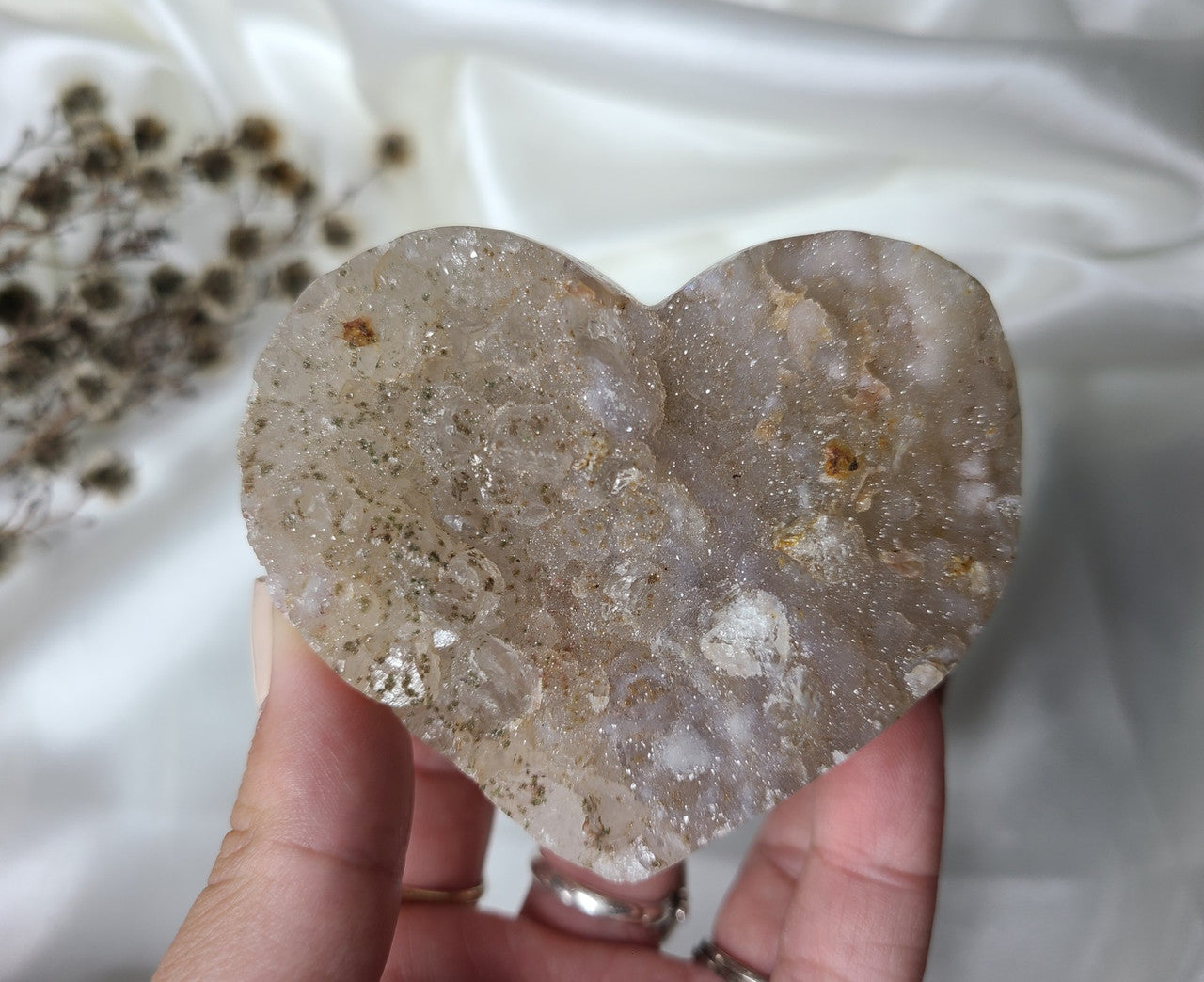 Agate Sugar Druzy Heart